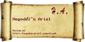 Hegedűs Ariel névjegykártya