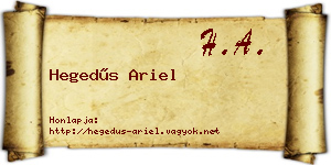Hegedűs Ariel névjegykártya